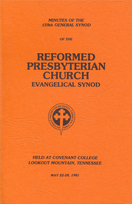 MINUTES of the 159Th GENERAL SYNOD