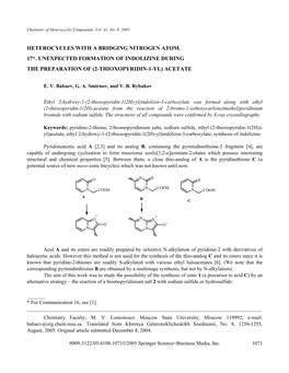 Heterocycles with a Bridging Nitrogen Atom. 17. Unexpected Formation Of