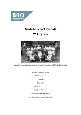 Guide to School Records Wokingham