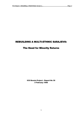 Rebuilding a Multi-Ethnic Sarajevo… Page: 1