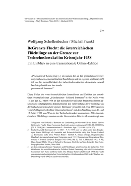Wolfgang Schellenbacher / Michal Frankl Begrenzte Flucht: Die