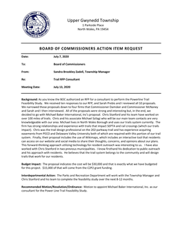 Board of Commissioners Action Item Request