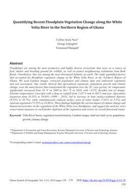 Quantifying Recent Floodplain Vegetation Change Along the White Volta River in the Northern Region of Ghana