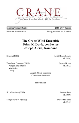 Wind Ensemble with Guest Artist Joseph Alessi