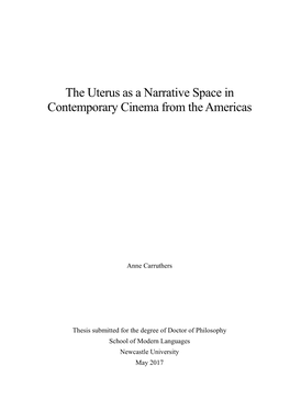 The Uterus As a Narrative Space in Contemporary Cinema from the Americas