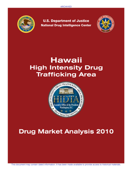 Hawaii High Intensity Drug Trafficking Area Drug Market Analysis 2010