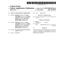 (12) Patent Application Publication (10) Pub. No.: US 2017/0022158A1 Barel Et Al