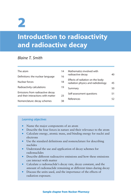 Introduction to Radioactivity and Radioactive Decay