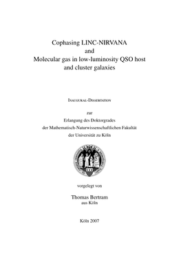 Cophasing LINC-NIRVANA and Molecular Gas in Low-Luminosity QSO Host and Cluster Galaxies