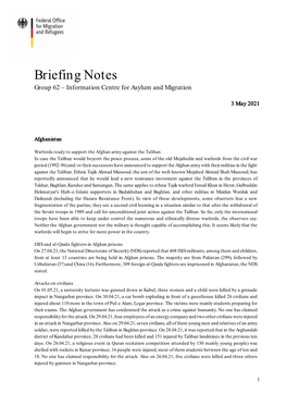 Briefing Notes Group 62 – Information Centre for Asylum and Migration