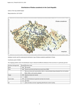1 Distribution of Elodea Canadensis in the Czech Republic