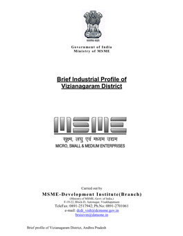 Brief Industrial Profile of Vizianagaram District