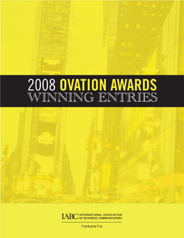 Ovation Awards Winning Entries