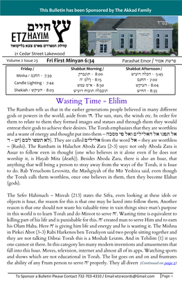 Etz Hayim Newsletter1