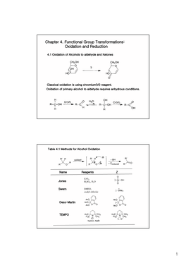 Chapter 4. Functional Group Transformations: Oxidation and Reduction