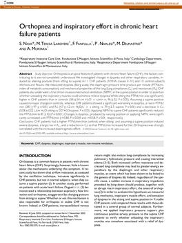 Orthopnea and Inspiratory Effort in Chronic Heart Failure Patients