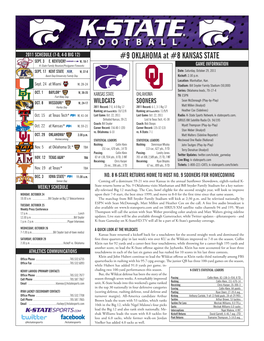 Bill Snyder Family Stadium (50,000) Series: Oklahoma Leads, 70-17-4 OCT