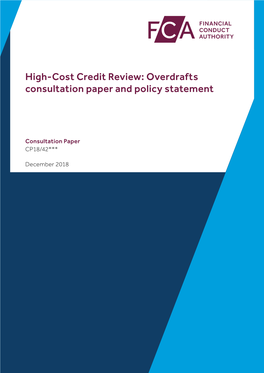 CP18/42: High-Cost Credit Review: Overdrafts Consultation Paper and Policy Statement