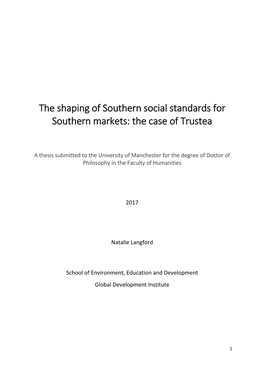 The Shaping of Southern Social Standards for Southern Markets: the Case of Trustea