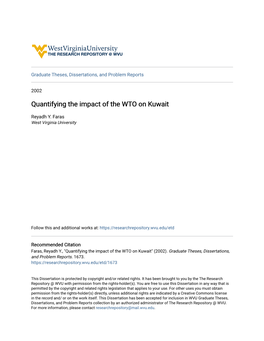 Quantifying the Impact of the WTO on Kuwait