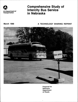 Comprehensive Study of Lntercity Bus Service in Nebraska