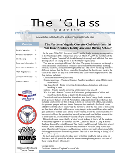 April 2006 a Newsletter Published by the Northern Virginia Corvette Club