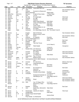1904 British Guiana Directory Almanack 
