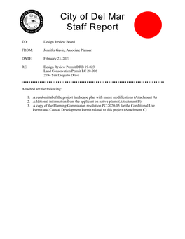 City of Del Mar Staff Report