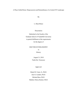 A Place Called Home: Dispossession and Remembrance of a Central NY Landscape