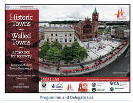 Programme and Delegate List Historic Towns - Walled Towns