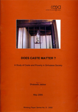 Does Caste Matter ?