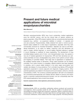 Present and Future Medical Applications of Microbial Exopolysaccharides