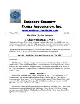 Endecott-Endicott Family Association, Inc. Volume 7 No