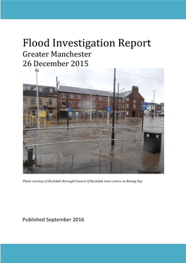 Flood Investigation Report Greater Manchester 26 December 2015