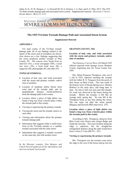 The 1925 Tri-State Tornado Damage Path and Associated Storm System: Supplemental Material