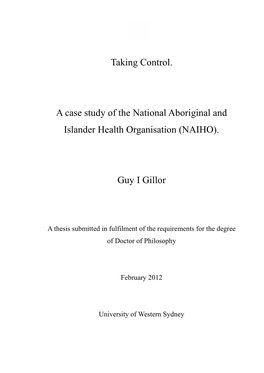 Taking Control. a Case Study of the National Aboriginal and Islander