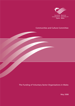 Communities and Culture Committee the Funding of Voluntary Sector