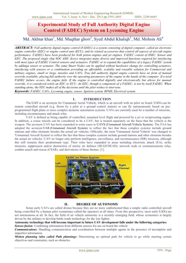 FADEC) System on Lycoming Engine