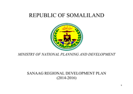 Sanaag Regional Background