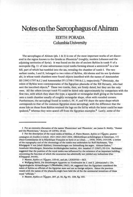 Notes on the Sarcophagus Ofahiram EDITH PORADA Columbia University