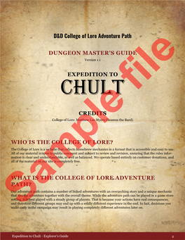 What Is the College of Lore Adventure Path?