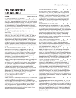 ETS: Engineering Technologies 1