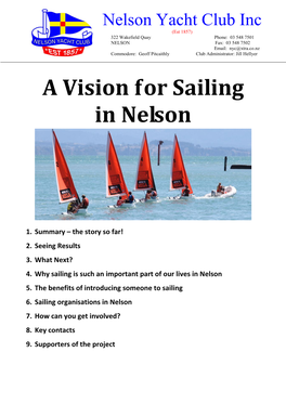 A Vision for Sailing in Nelson