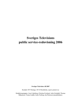 Sveriges Televisions Public Service-Redovisning 2006