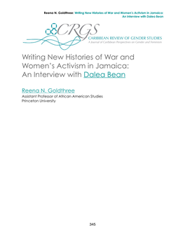 Writing New Histories of War and Women's