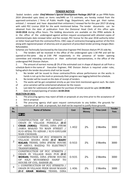 Tender Notice