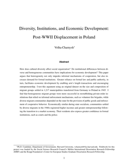 Diversity, Institutions, and Economic Development: Post-WWII Displacement in Poland