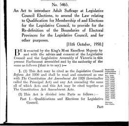 No. 5465. an Act to Introduce Adult Suffrage at Legislative Council