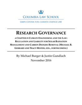 Climate Engineering Research Governance in Four Parts