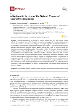 A Systematic Review of the Natural Virome of Anopheles Mosquitoes